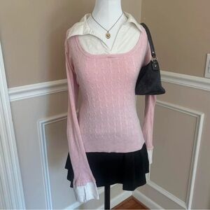 Apt. 9 Pink Long Sleeve Layered Top